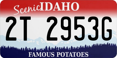 ID license plate 2T2953G