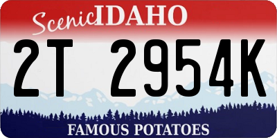 ID license plate 2T2954K