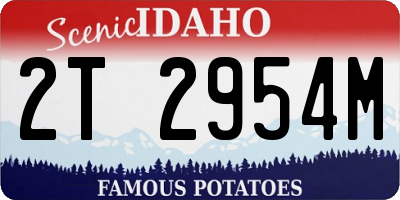 ID license plate 2T2954M