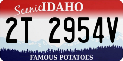 ID license plate 2T2954V