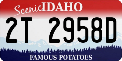 ID license plate 2T2958D
