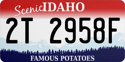 ID license plate 2T2958F