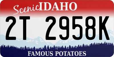 ID license plate 2T2958K