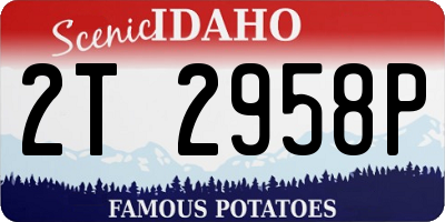 ID license plate 2T2958P