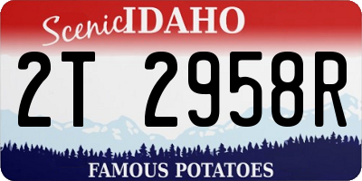 ID license plate 2T2958R