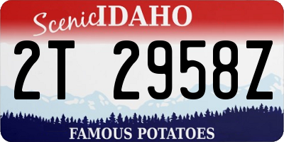 ID license plate 2T2958Z