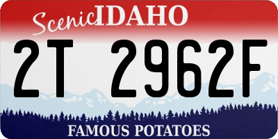 ID license plate 2T2962F