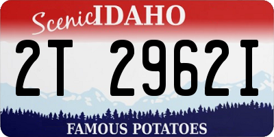 ID license plate 2T2962I
