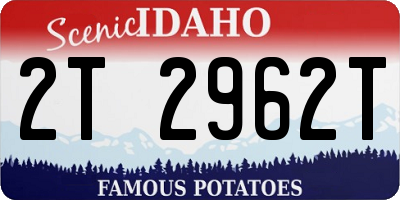 ID license plate 2T2962T