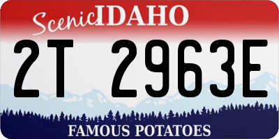 ID license plate 2T2963E