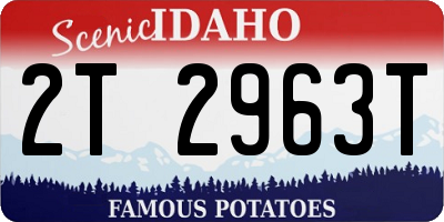 ID license plate 2T2963T