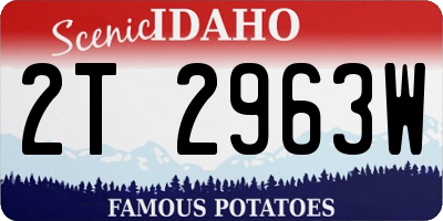 ID license plate 2T2963W