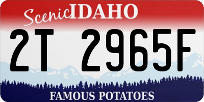 ID license plate 2T2965F
