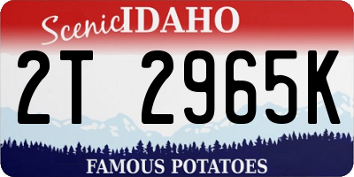 ID license plate 2T2965K