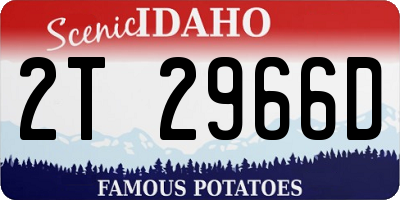 ID license plate 2T2966D