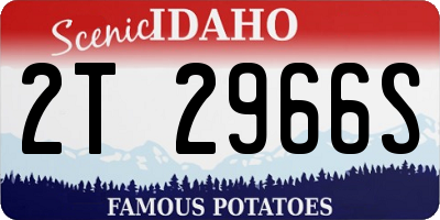 ID license plate 2T2966S