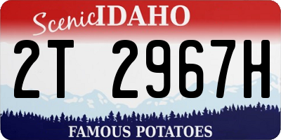 ID license plate 2T2967H