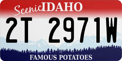ID license plate 2T2971W
