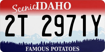 ID license plate 2T2971Y