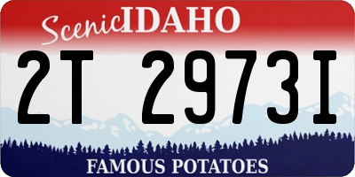 ID license plate 2T2973I