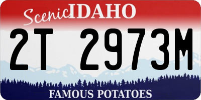 ID license plate 2T2973M