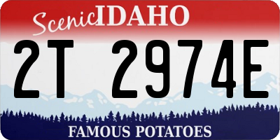 ID license plate 2T2974E