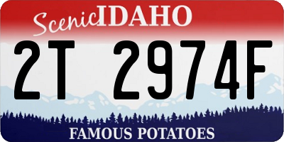 ID license plate 2T2974F