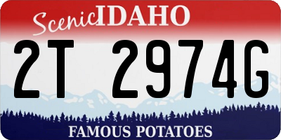 ID license plate 2T2974G