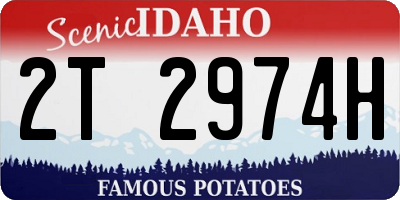 ID license plate 2T2974H
