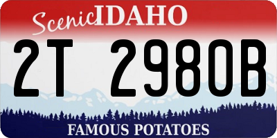 ID license plate 2T2980B