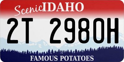 ID license plate 2T2980H
