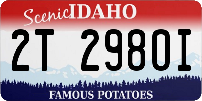 ID license plate 2T2980I