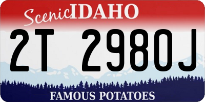 ID license plate 2T2980J