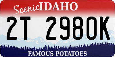 ID license plate 2T2980K