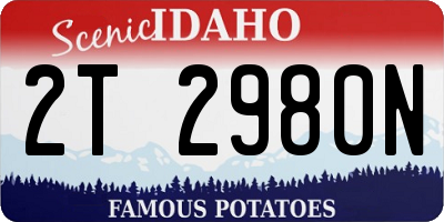 ID license plate 2T2980N