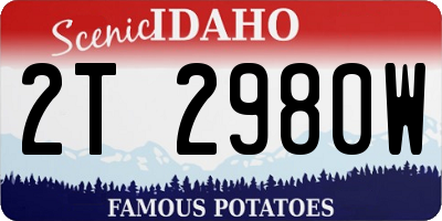 ID license plate 2T2980W