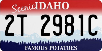 ID license plate 2T2981C