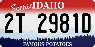 ID license plate 2T2981D