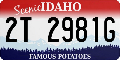ID license plate 2T2981G