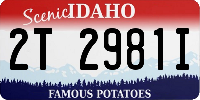 ID license plate 2T2981I
