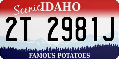 ID license plate 2T2981J