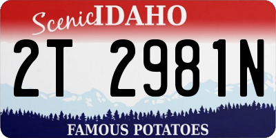 ID license plate 2T2981N
