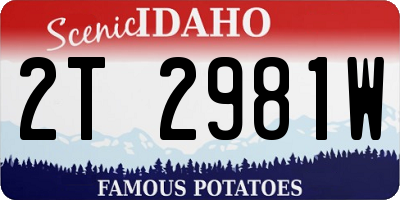 ID license plate 2T2981W