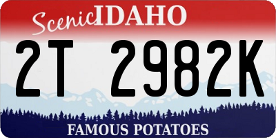 ID license plate 2T2982K