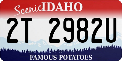 ID license plate 2T2982U