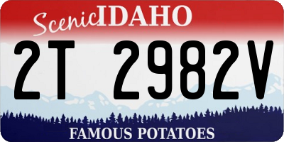 ID license plate 2T2982V