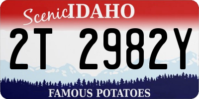 ID license plate 2T2982Y