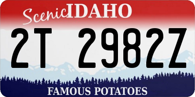 ID license plate 2T2982Z