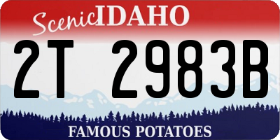 ID license plate 2T2983B