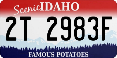 ID license plate 2T2983F